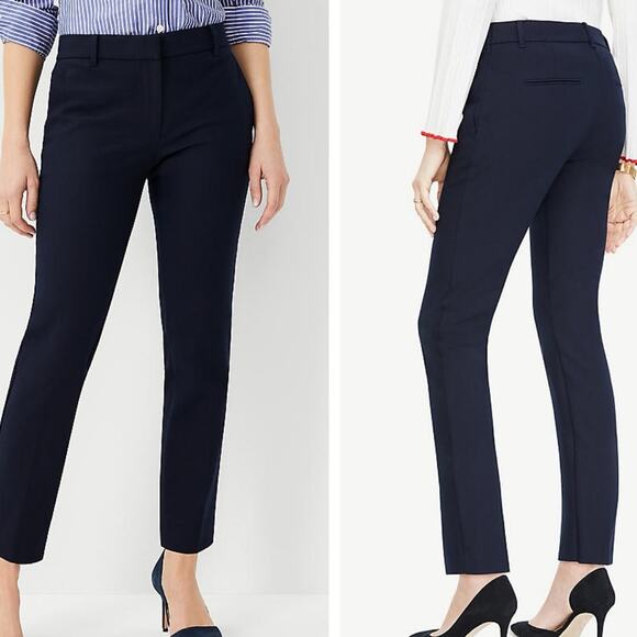 Ann Taylor Pants - Ann Taylor Eve Ankle Pants 8 Navy Blue Mid Rise Trousers Work Slim Preppy Office
